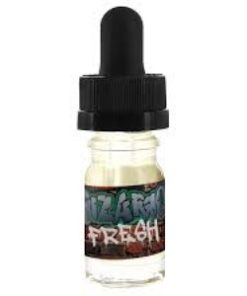 A sealed dropper bottle of premium bizarro fresh liquid incense positioned on a modern sensory research workstation.
