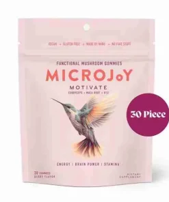 Buy Microjoy Motivate Mushroom Gummies. This blend of energy boosting Cordyceps mushrooms, Maca for alertness and B12 for an additional kick of wakefulness.