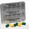 Tramadol 50mg capsules - Genuine green yellow white hard gelatin pills for moderate pain relief